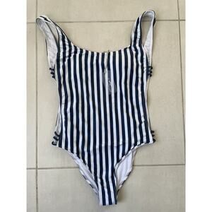 Kenny Flowers Swim Women Sz ML One Piece Swimsuit Hamptons Striped Swimwear NWT